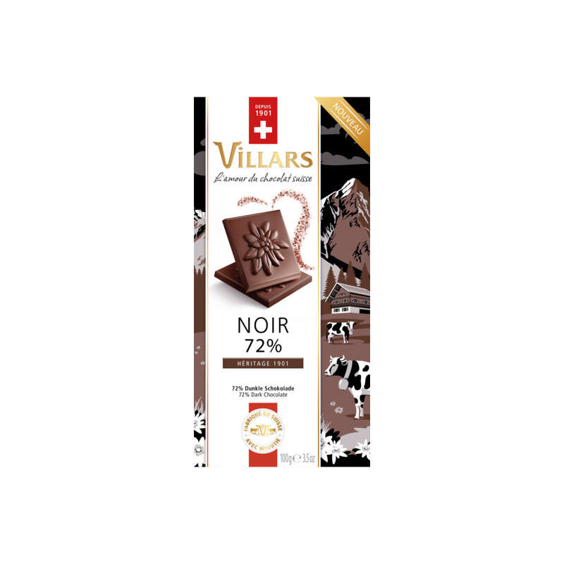 Villars Tablette Héritage 1901 Noir 72% 100g