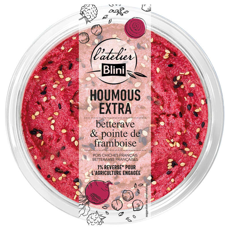 Atelier Blini Houmous extra à la betterave 175g