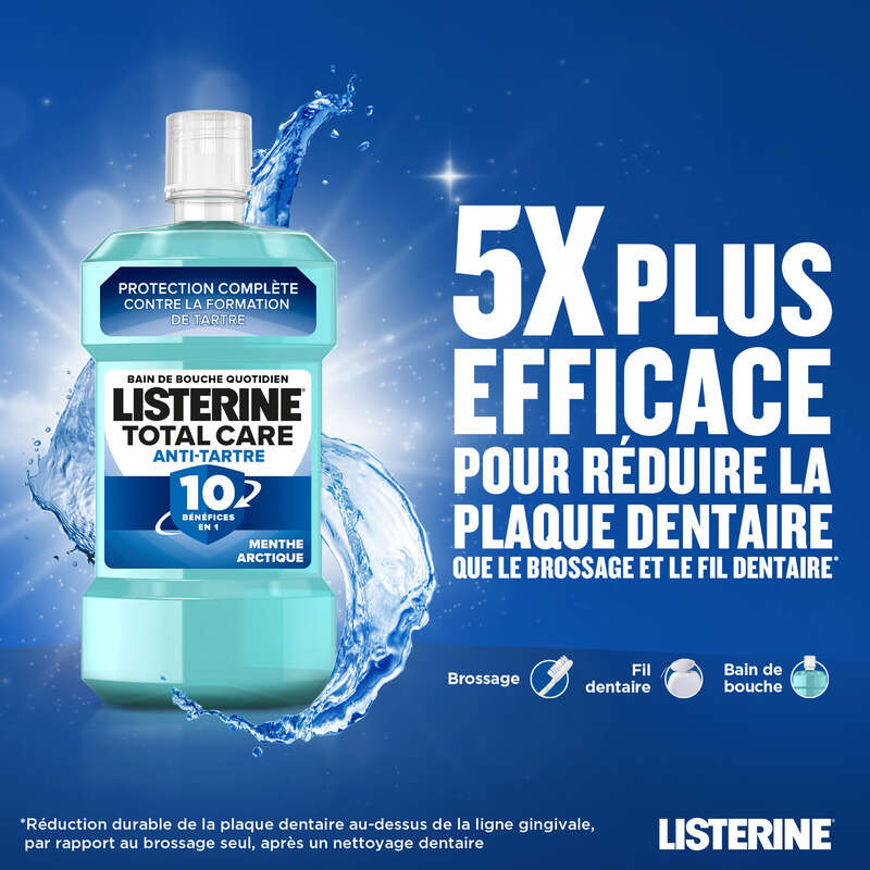 Listerine Bain de Bouche Total Care 10 en 1 Menthe Douce 250ml