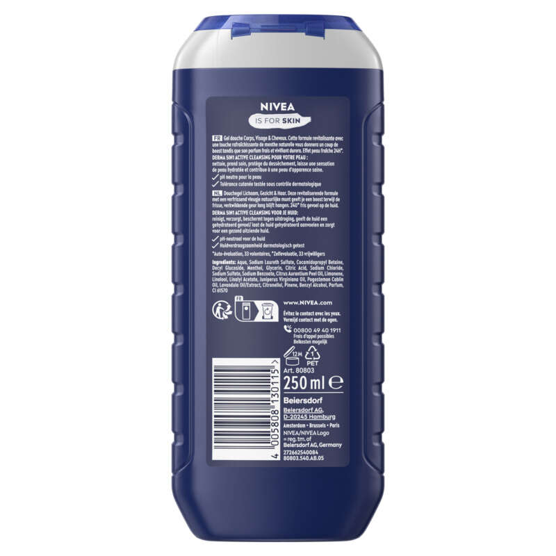 Nivea Men Gel Douche Energy extrait de menthe 250ml