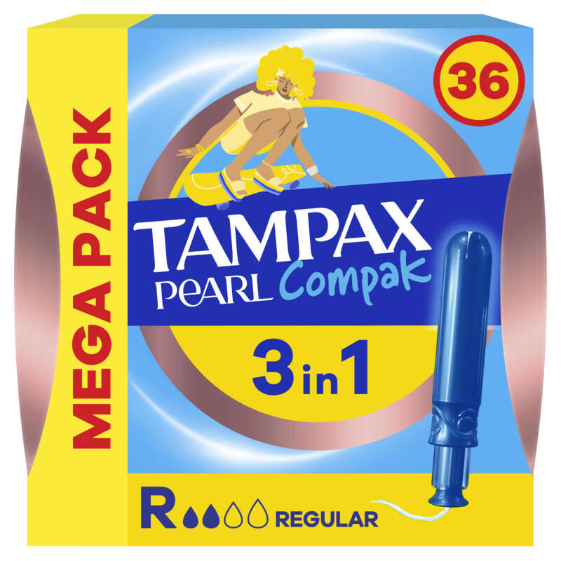 Tampax Compak Pearl Regular Tampons Avec Applicateur x36