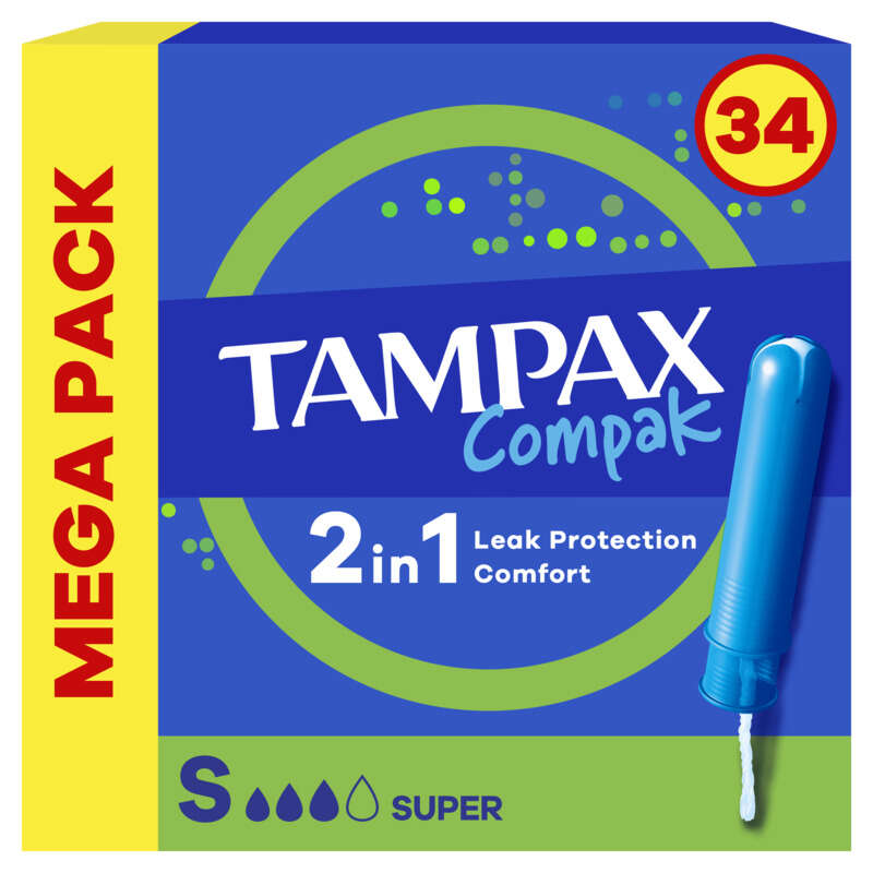 Tampax Compak Super Tampons Avec Applicateur x34