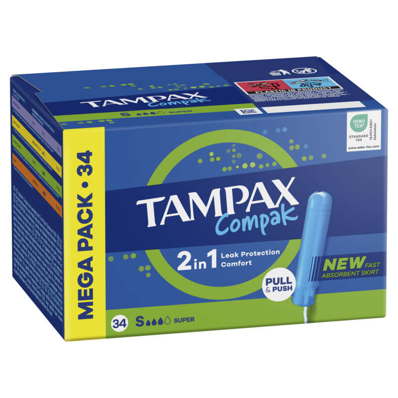 Tampax Compak Super Tampons Avec Applicateur x34