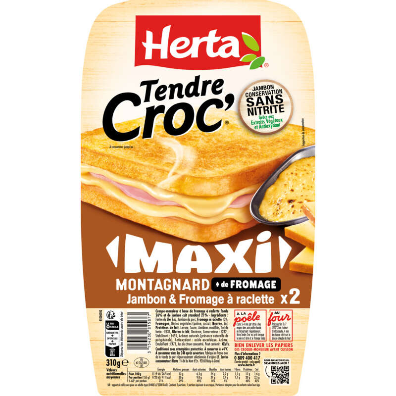 Herta Croque-Monsieur maxi montagnard  x2 310g