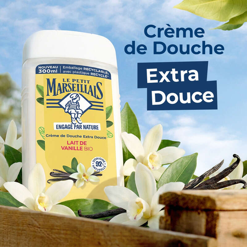 Le Petit Marseillais Crème de douche extra doux Lait de vanille Bio 300ml