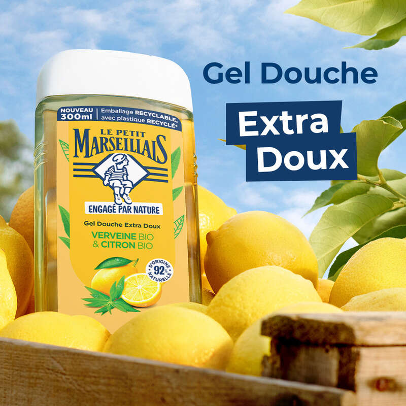 Le Petit Marseillais Gel Douche Extra doux Verveine Bio & citron Bio 300ml