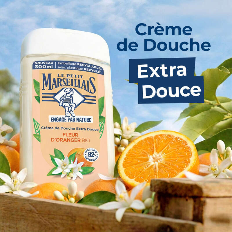 Le Petit Marseillais Crème de  douche extra doux Fleur d’oranger Bio 300ml