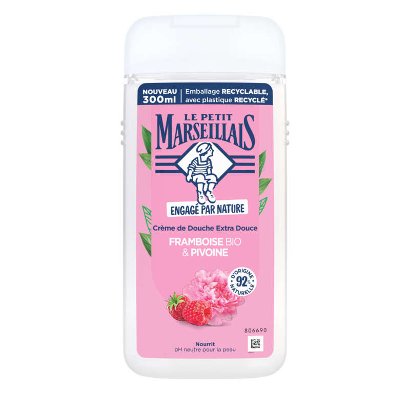 Le Petit Marseillais Crème de Douche Extra douce framboise Bio & pivoine 300ml