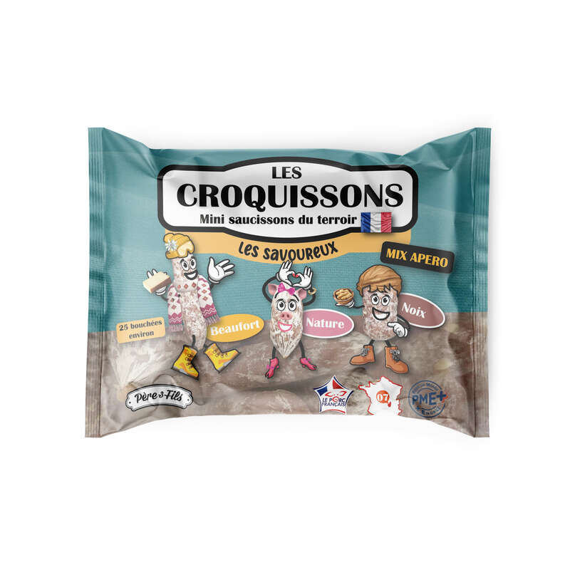 Les Croquissons Mini Saucissons du Terroir Beaufort et Nature & noix 130g