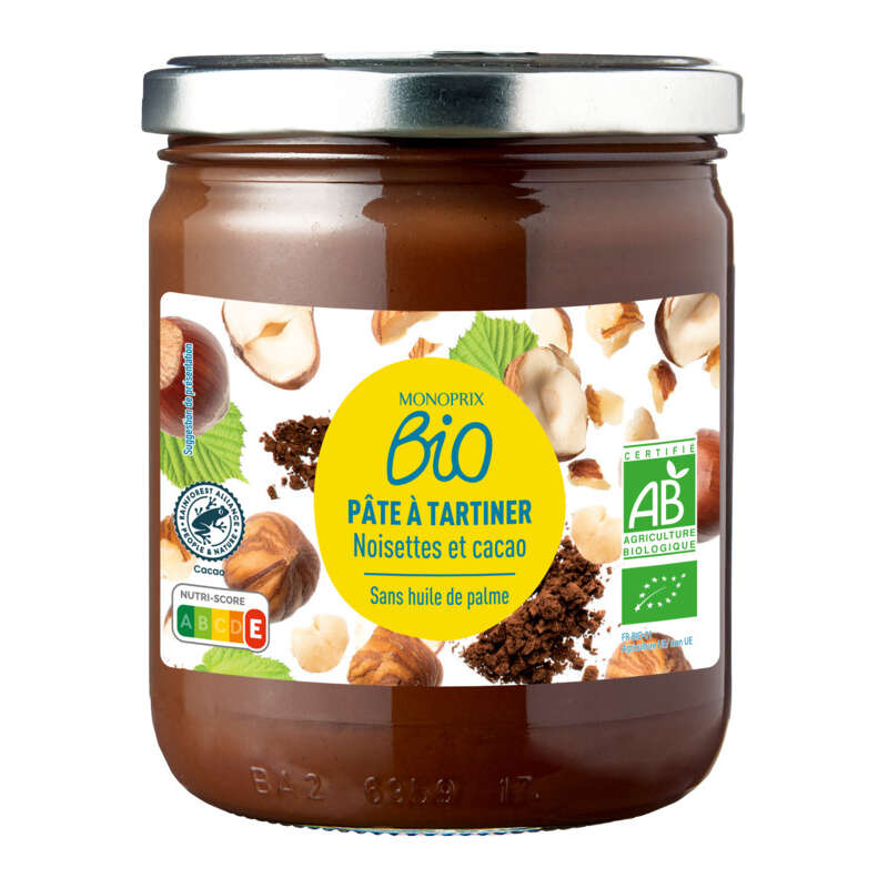 Monoprix Bio Pâte à tartiner Noisette et Cacao Bio 400g