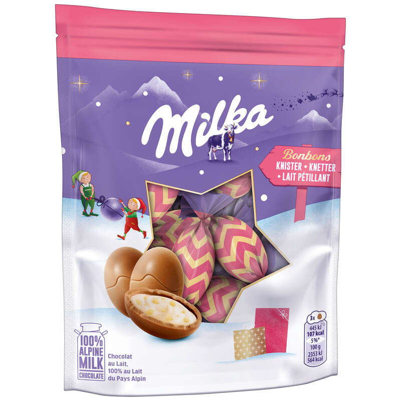 Milka Bonbons de Noël Lait Pétillant 86g