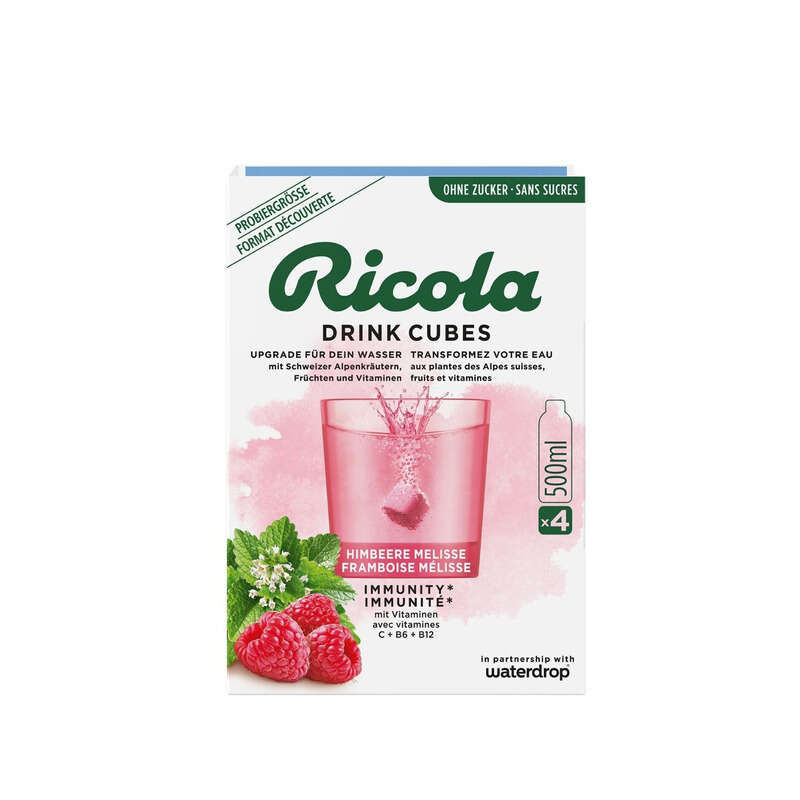 Ricola Drink Cubes pour Boisson Framboise Mélisse x12 86g