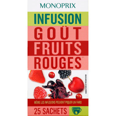 Monoprix Infusion Fruits Rouges 25 Sachets 37,5g