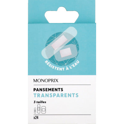 Monoprix Pansements Transparents Résistants À L'Eau X24