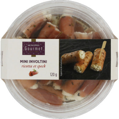 Monoprix Gourmet Mini Involtini ricotta et Speck 120g