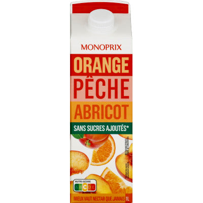 Monoprix Nectar À L'Orange Pêche Et Abricot 1L