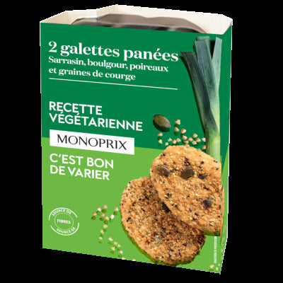 Monoprix galette panée aux poireaux 200g