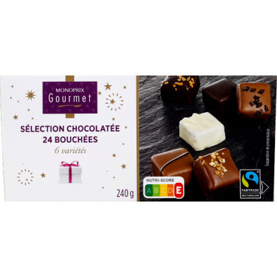 Monoprix Gourmet Ballotin avec assortiment de 24 chocolats 240g