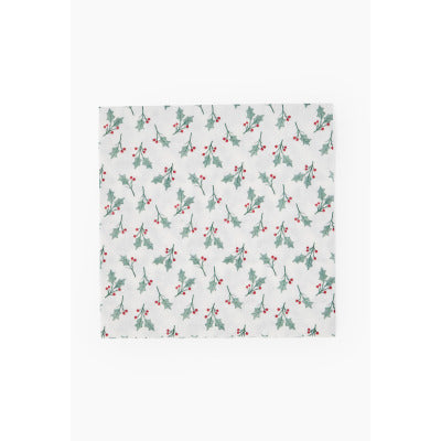 Monoprix serviette Imprimé Multicolore Houx 40x40cm x20