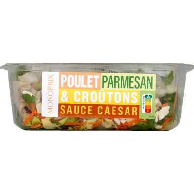 Monoprix Salades & crudités poulet parmesan & croûtons sauce Caesar 250g