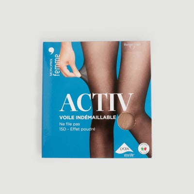 Monoprix Collants Voile indémaillable noir effet poudré taille 1