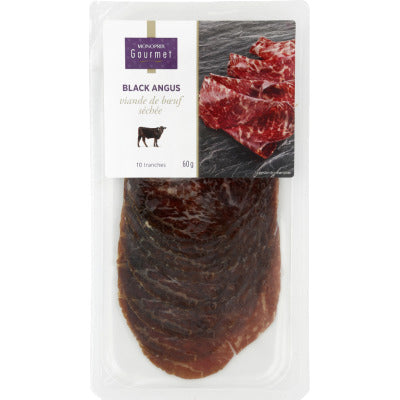 Monoprix Gourmet Bœuf Séché Black Angus x10 Tranches, 60g