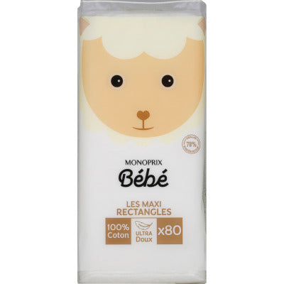 Monoprix Bébé maxi rectangles cotons x80