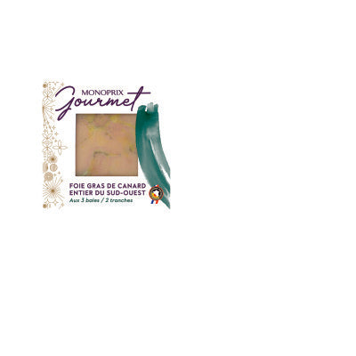Monoprix Gourmet Foie Gras De Canard Entier Du Sud-Ouest Aux 3 Baies 2x40g
