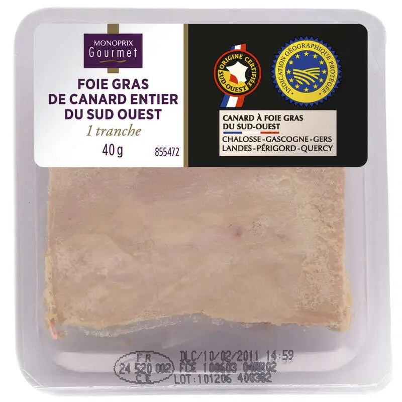 Monoprix Gourmet Foie Gras De Canard Entier 40g