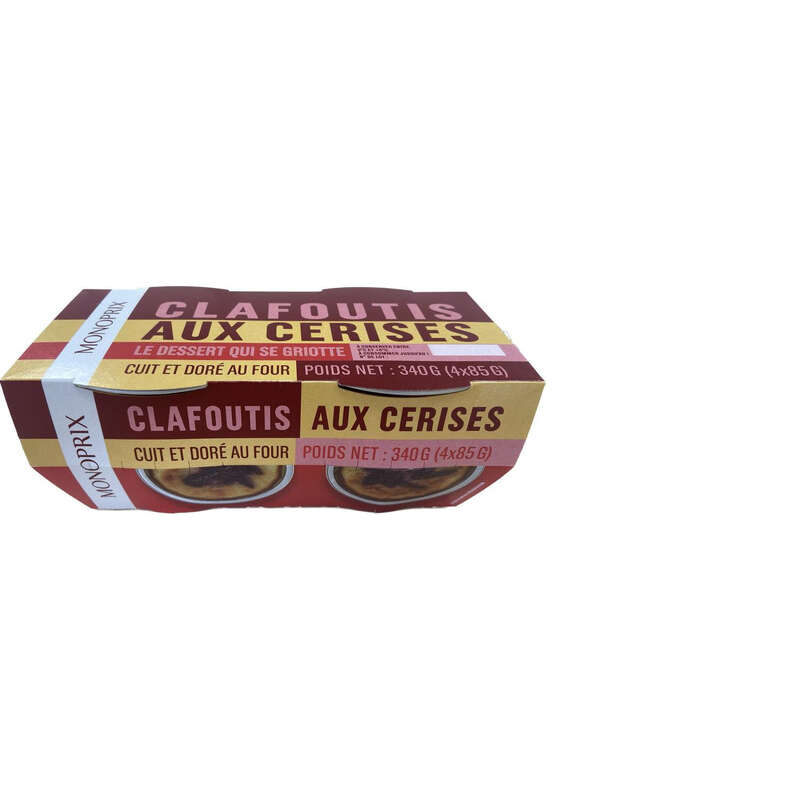 Monoprix Clafoutis Aux Cerises Cuit Et Doré au Four 4x85g