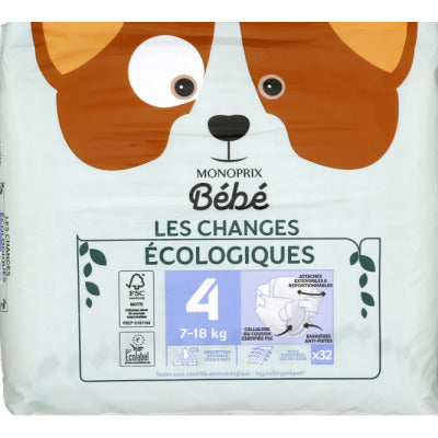 Monoprix Bébé Couches écologiques Taille 4x32