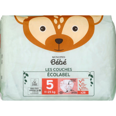 Monoprix Bébé Couches écologiques Taille 5 x28