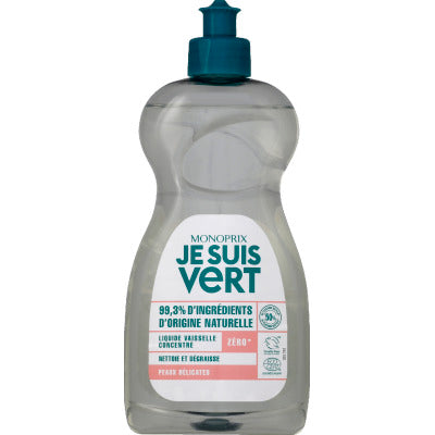 Monoprix Je Suis Vert Liquide Vaisselle Concentré Peaux Délicates 500Ml