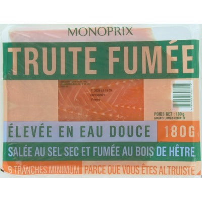 Monoprix Truite fumée 180g