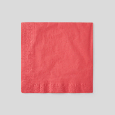 Monoprix Maison 20 Serviettes Jetables Triple Épaisseur Rouges, 40 X 40Cm