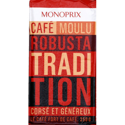 Monoprix Café Moulu Robusta Tradition 250G