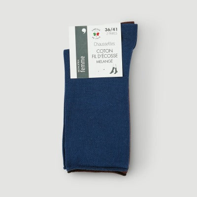 Monoprix Lot 2 Chaussettes Fil D'Écosse, Rose Miel Taille Unique