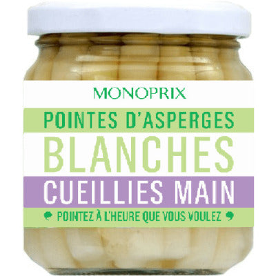 Monoprix Pointes d'asperges blanches cueillies main 110g