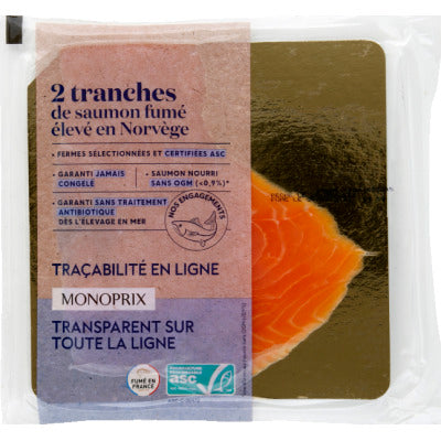 Monoprix Saumon Fumé élevé En Norvège Asc 70g