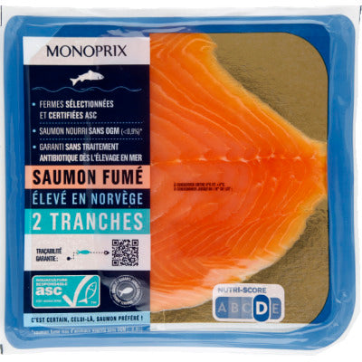 Monoprix Saumon Fumé élevé En Norvège Asc 70g