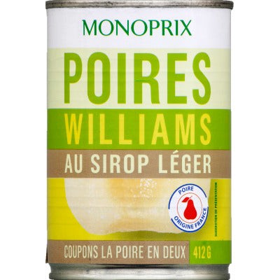 Monoprix Poires Williams Au Sirop Léger 412g