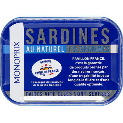 Monoprix Sardines au Naturel Pavillon France 115g