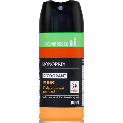 Monoprix Déodorant musc 24h compressé 100ml