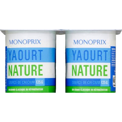 Monoprix Yaourt nature 4x125g