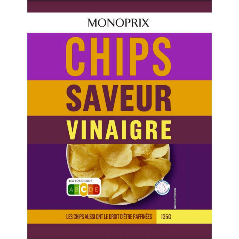 Monoprix Chips saveur vinaigre 135g