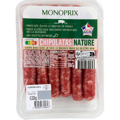 Monoprix Chipolatas Filiere x6 330g