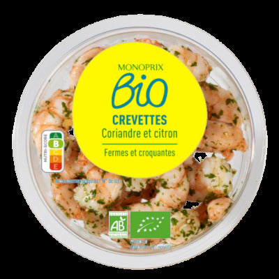 Monoprix Bio Crevettes biologique décortiquées coriandre citron 109g