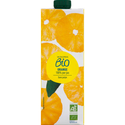 Monoprix Bio Jus d'orange 100% pur jus sans pulpe 1L