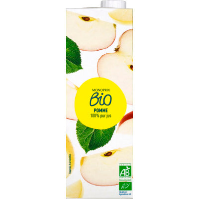 Monoprix Bio Jus de pomme 100% pur jus bio 1L