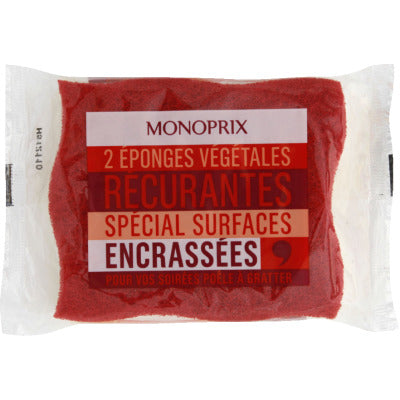 Monoprix Eponges végétales récurantes pour surfaces encrassées x 2